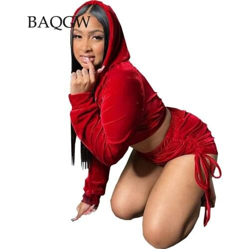 Velvet Sweatsuit Autumn/winter High Waist Shorts Set Two-piece Set Casual Womens Zipper Jacket Sportswear Large Size Outfits