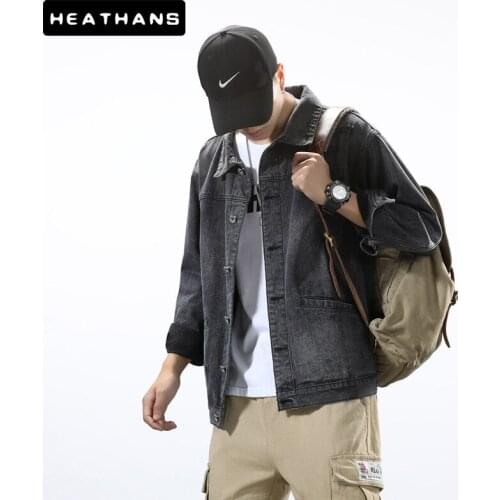 Spring Autumn New Denim Jacket Mens Minimalist Black Handsome Jacket Mens Loose Oversize Youth Jean Jacket Size S-6XL Male Coat