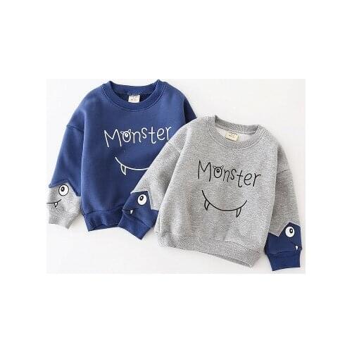 Cartoon Childrens Clothing Boy Sweatshirt Korean Baby Thickening Fashion Pullover Top Tees Kids Boys Warm Jacket Winter Clothes