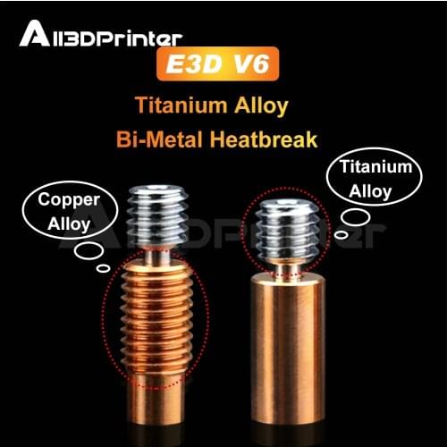 NEW V6 throatTitanium Alloy Bi-Metal Heatbreak For E3D V6 HOTEND Heater Block For Prusa i3 MK3 Break 1.75MM Filament Smooth
