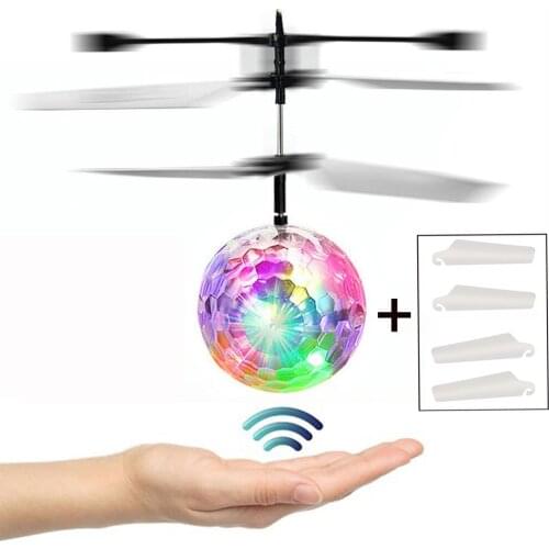 Flyings Toy Drone Helicopter Ball Colorful Light Suspension Induction Transparent Flying Ball USB Charging Novelty Flying Toys