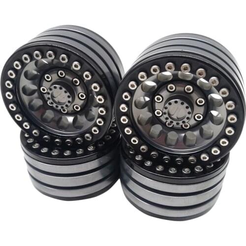 4pcs Alloy Rock Crawler Beadlock Wheel RIM 1.9 Inch for Axial Racing SCX10 TRX-4 TF2 JEEP RC CAR