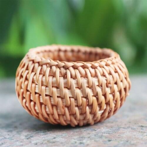 Creative Hollow Out Woven Rattan Incense Stick Burner Holder Retro Vintage Handmade Round Censer Trays Home Office Decor