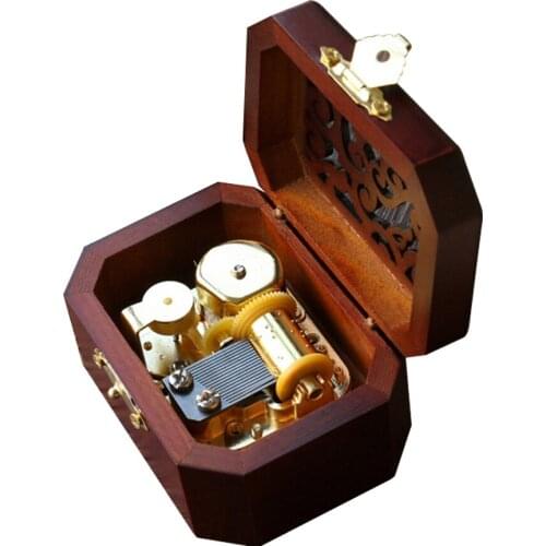 Creative Hollow Cover 18-Note Musical Movement Wind-up Wood Musical Box,Musical Toys for Kids,Play The Wind Forest from Totoro