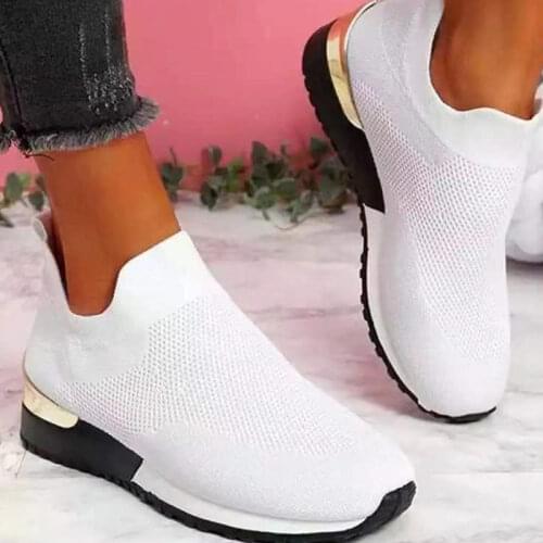 Women Mesh Breathable Sneakers Woman 2021 Summer Vulcanized Female Outdoor Casual Sport Shoes Ladies Wedges Big Size 43 Footwear