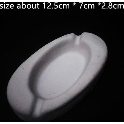 Simal Small 3D Oval Cement Silicone Mold for Ashtray Making Resin Clay Craft Pot Making Concrete Mould