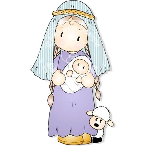 Lovely Girl with Baby Lamb Metal Cutting Dies Animal Pet Doll Stencil for DIY Scrapbooking Cards Decorative