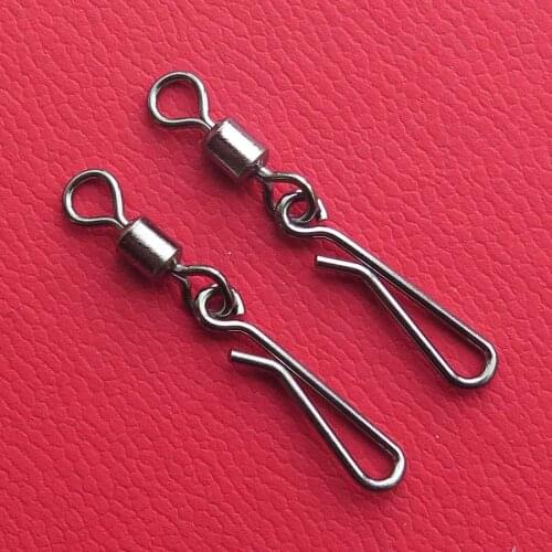 Minfishing 100 pcs/lot fishing Swivels MS+GS Rolling Swivel with Coastlock Snap Hook Connector Terminal swivel for cap fishing