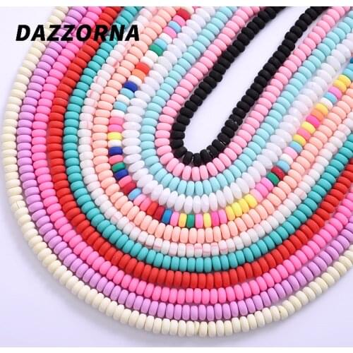 Fashion 11colors Polymer Clay Beads Charms Ellipse Beads Polymer Clay Spacer Loose Handmade Beads For Jewelry Makeing Handmade