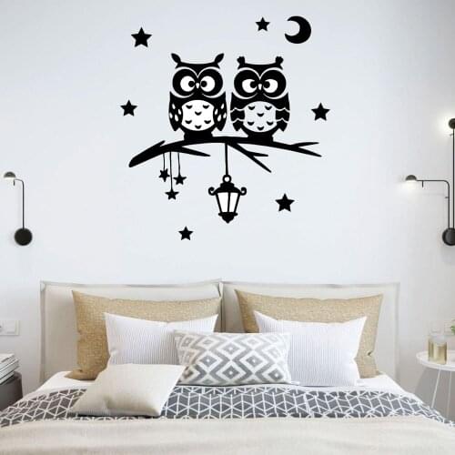 Cartoon Owl Decal Removable Vinyl Mural Poster For Home Decor Living Room Bedroom Wall Decal Home Decor