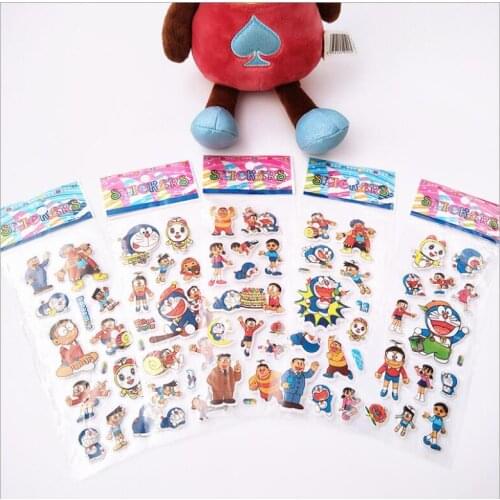 6 Sheets/set Cartoon Doraemon Stickers Scrapbooking For kids Rooms Decor Diary Notebook Decoration Toy 3D sticker