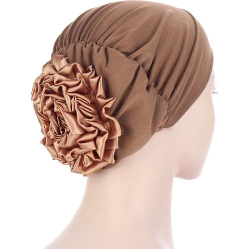 New Womens Hijabs Women Floral Hat India Cap Muslim Hats Hairnet Chemo Cap Flower Bonnet Beanie for Women Hair accessories