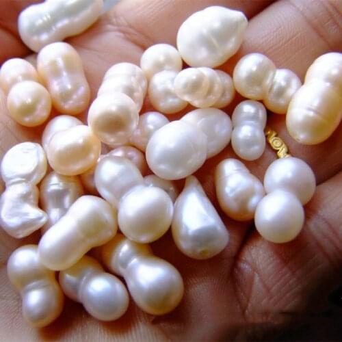 Supply Unique Shaped Single Pearl, Gourd-Shaped Natural Pearl Particles 2 cm Natural Genuine Pearl