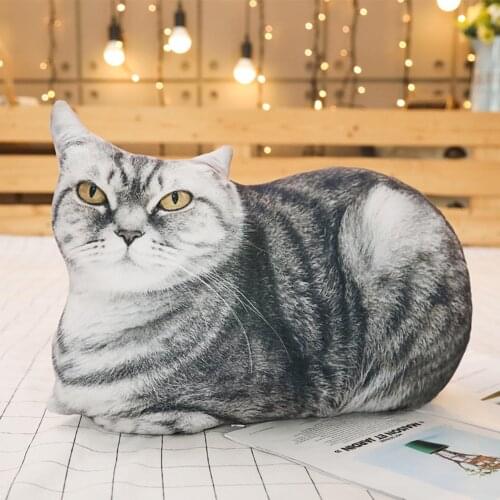 Realistic Animal 3D Pillow Tiger Soft Plush Toy Double-sided Printing Cat Doll Kids Educational Toys for Children Gifts