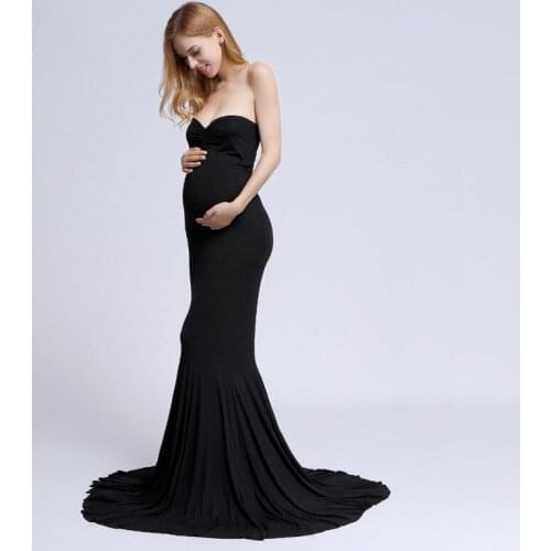 Maternity Photography Props For Pregnant Women Clothes Shoulderless Maternity Dresses For Photo Shoot Pregnancy Tailed Dresses