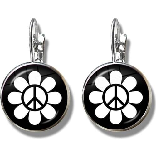 Peace Sign Earrings Love Bus Surf Van Beach Summer Hippie Peace Car Ear Stud Retro Vintage Flower Power Hippi Jewelry Seventies