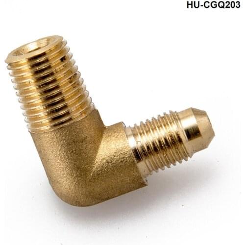 90 Degree Elbow 1/4'' Hose Fitting Air ,Oil, Gas ,Fuel Hose Turbocharger Compressor Brass Boost HU-CGQ203
