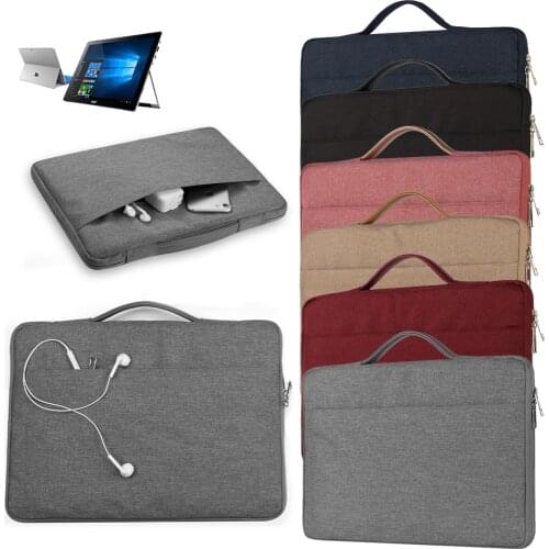 Laptop Sleeve Bag for Microsoft Surface Pro 2/3/4/6/7/X Book 1/2 Laptop 1/2/3 Zipper Nylon Waterproof Notebook Sleeve Bag