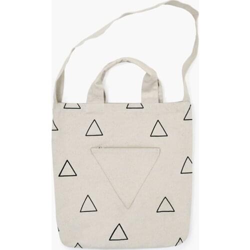 MOREUSEE natural and original cotton shoulder&handbags for girls in Geometry Triangle Series for light traveling (FUN KIK)