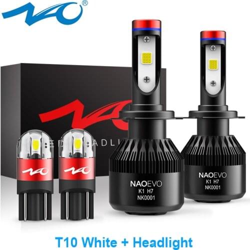 NAO H7 LED Car H4 H11 Fog Light W5W HB4 H8 HB3 H9 H11B Auto Headlight Blub H3 H13 H1 9008 9007 9006 9005 9004 9012 12V Turbo Fan