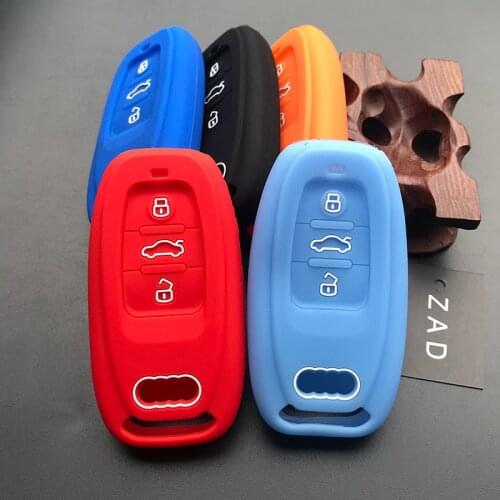 ZAD silicone key cover case shell holder protect for Audi A4 A5 A6 A7 A8 B6 B7 B8 Q5 Q7 R8 S5 S6 S7 S8 SQ5 RS5 TT smart keyless