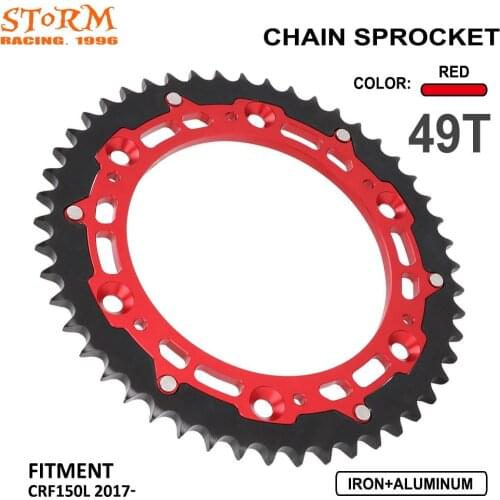 Motorcycle 49T Iron Aluminum Composite Rear Sprocket For Honda CRF150L CRF 150L 150 L 2017 2018 2019 2020 2021