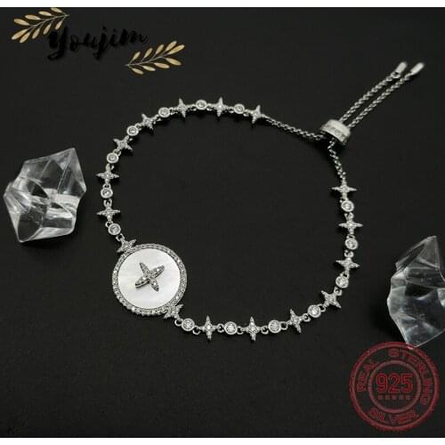 New style zircon mother shell luxury fashion adjustable bracelet women Monaco exquisite gift 925 silver