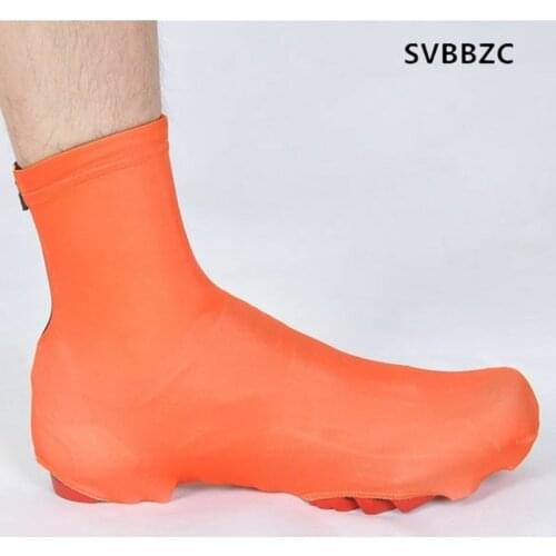 1 pair Orange Color Cycling Shoe Cover Sneaker Overshoes Spring Lycra Road Bicycle Bike MTB Shoe Cover