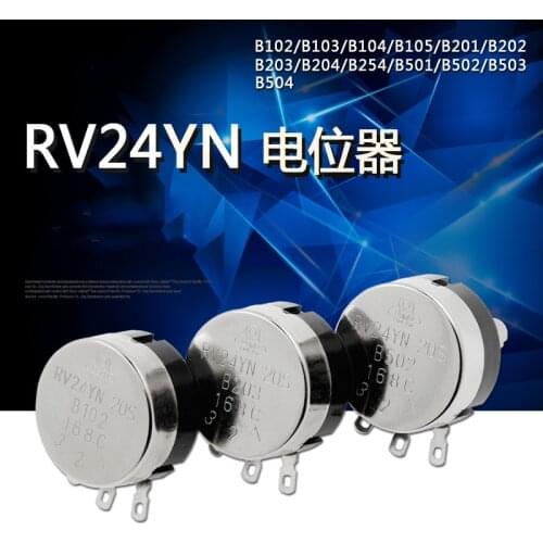 10pcs RV24YN20S B102 B202 B502 B103 B203 B503 B104 B105 1K 5K 20K 10K 100K 1M RV24YN Single Turn Rotary Carbon Potentiometer