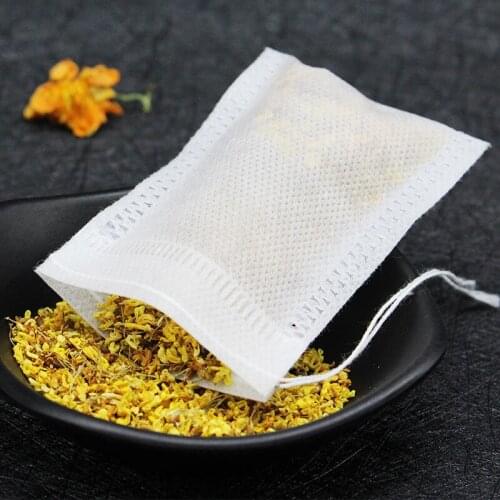 100pcs/bag Teabags 5.5 *7CM food grade Empty Scented Tea Bags Infuser With String Heal Seal Filter Paper for Herb Loose Tea