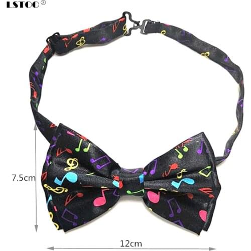 12*7.5cm Colorful Music Printed Women Mens Unisex Double layer Bow Tie Adjustable Butterfly Tie match shirt for Party LJ006