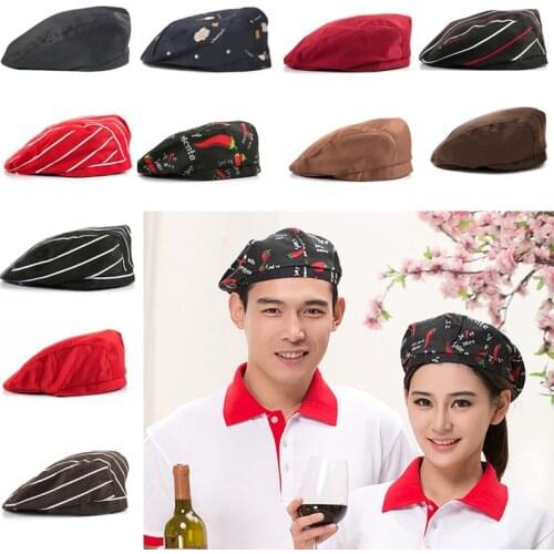 2021 Chef Hats Cafe Bar Waiter Beret Restaurant Kitchen Workwear Baking Caps Men Women Breathable Forward Caps Chef Uniforms ca