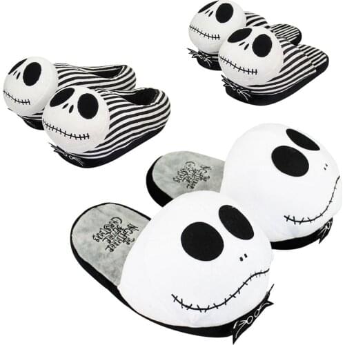 28cm The Nightmare Before Christmas JACK Push Peluche Soft Stuufed Halloween Skull Bone Skeleton Toys Cute Shoes Slippers Indoor
