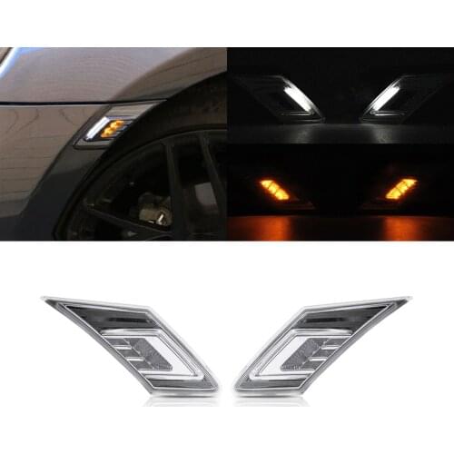 2x Fits For Subaru BRZ Toyota GT86 FT86 Scion FR-S 2013- White/Amber Front Led Side Marker Lights Turn Signal Lamps