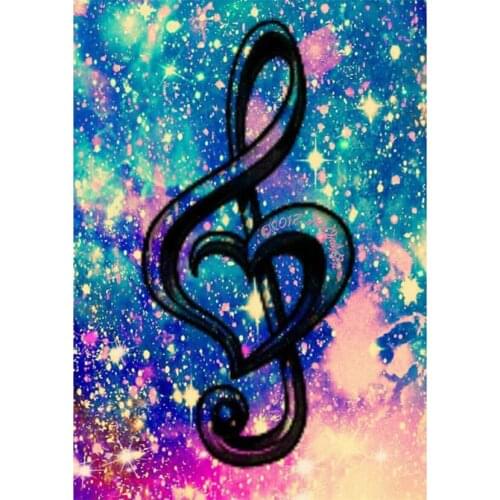 3D Diamond Painting Music DIY 5D Full Round Drill Diamond Paint Colored Texts Cross Stitch Kits Crystal Rhinestones Arts CV438