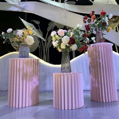 4pcs Wedding Props Party Background Decoration Stage Origami Cylinder Shopping Mall Window Road lead Stand Frame Decoration