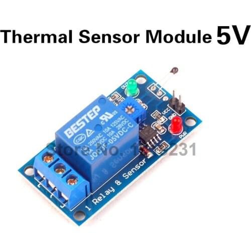 5PCS/LOT 5V Thermal Sensor Module 1 Channel Relay Module Combo Module Thermistor Temperature Sensor Module