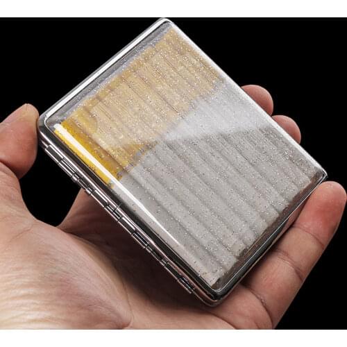Shining Portable Plastic Clear Cigarette Case for 20 Cigarettes Flip Open Traveling Cigarette Container Box Holder Smoking 1PC