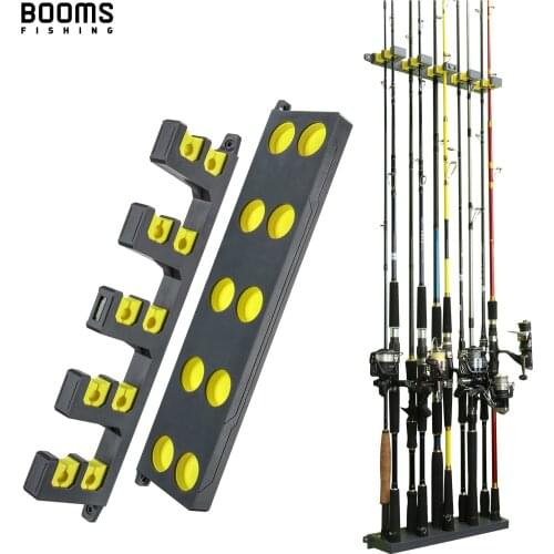 Booms Fishing WV4 Fishing Rod Holders Vertical Wall Rod Rack Store Up to 10 Rods For Fishing Pole Holder Storage Tools 4 Colors