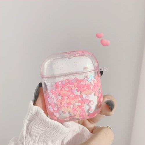 Cute Liquid Quicksand Earphone Case For Airpods 2 1 Case Cute Silicone Bluetooth Wireless Protective Cover For Airpods 2 Shell