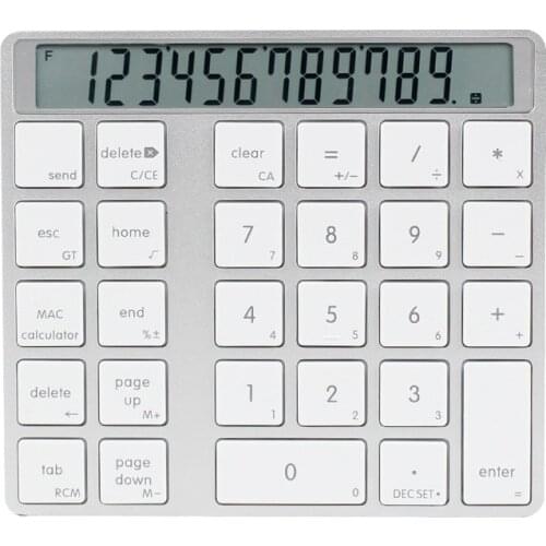28keys Digital Keyboard Calculator Rechargeable LCD Display 2 In 1 Mini Portable Ultra Thin Wireless Bluetooth Numeric Keypad