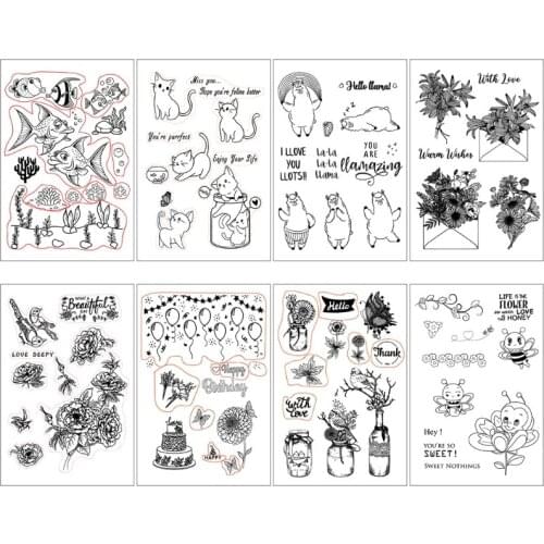 Flower Animals Silicone Clear Stamps 2021 New DIY Scrapbooking Embossing Photo Album Decor Paper Card Craft Supplies