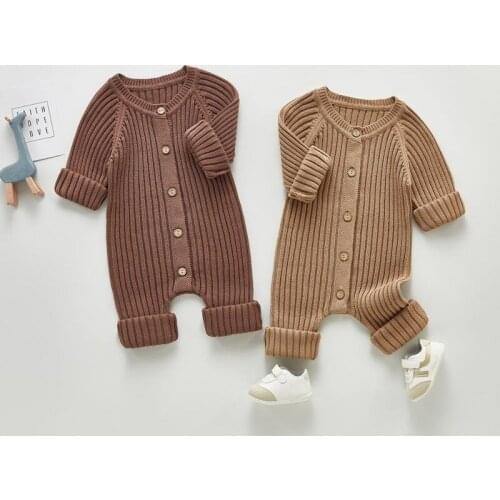 Baby Clothing Brief Style Toddler Boys Jumpsuits Infant Girls Knitwear Single Breast Baby Outerwear