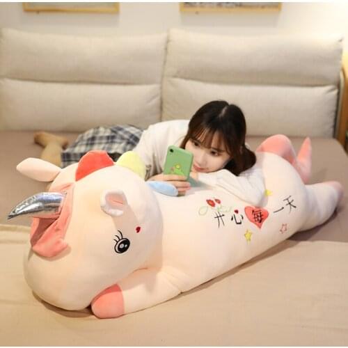 Giant 80CM Plush Unicorn Toys Super Soft Stuffed Animals Doll Creative Long Pillow Sofa Cushion Christmas Gifts For Children