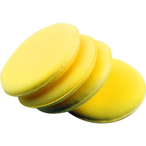 12Pcs Car Foam Sponge Yellow Sponge Pad for Vehicle Wax Car Home Care Cleaning Yellow Sponge Pad Car Waxing Maintenance Tools