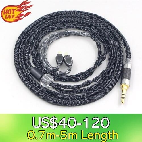 LN007667 16 Core 7N OCC Black Braided Earphone Headphone Cable For HiFiMan RE2000 Topology Diaphragm Dynamic Driver