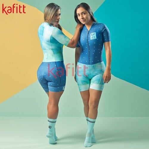 Kafitt Womens Short Sleeve Cycling Jersey Suit Maillot Jumpsuit Shorts Sportswear Shirt Clothing Macaquinho Ciclismo Feminino