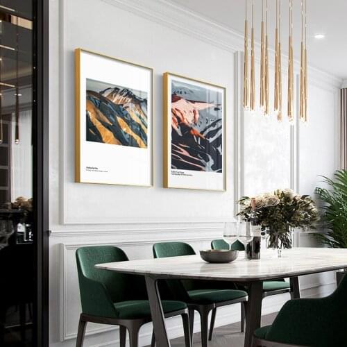 Nordic Snow mountain Wall Art Poster and Print Canvas Painting landscape Decorative Picture for Living Room contracted Decor