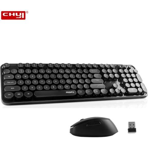 Delux Wireless Keyboard And Mouse Combo 104 Keycaps Set With USB Receiver For PC Laptop Gamer