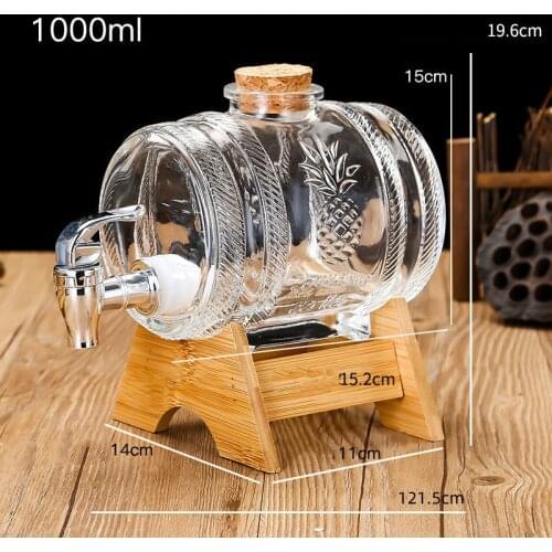 1000ml Water Pitcher High Capacity Glass Water Jar Juice Lemonade Cold Water Transparent Office Wine Beer Teapot with Faucet